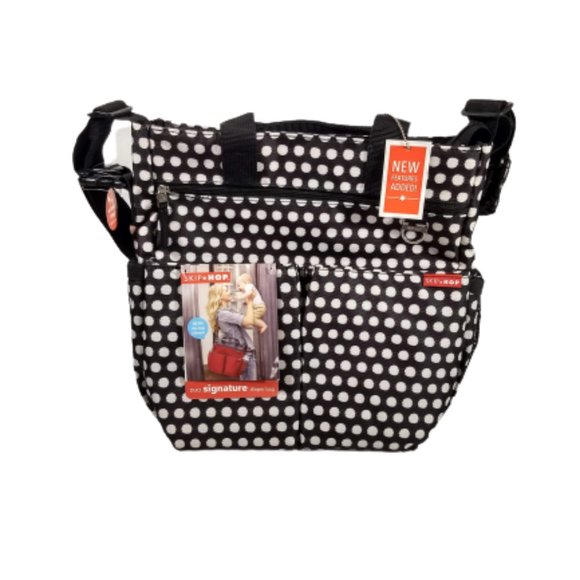 Skip Hop Baby Diaper Bag Black and White Polka Dot Duo Signature